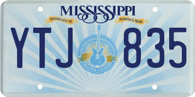 MS license plate YTJ835