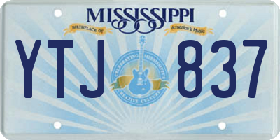 MS license plate YTJ837