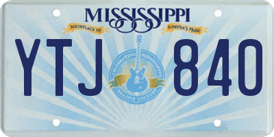 MS license plate YTJ840