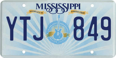 MS license plate YTJ849