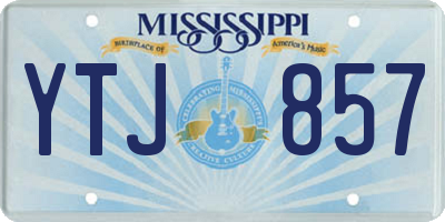 MS license plate YTJ857
