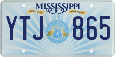 MS license plate YTJ865