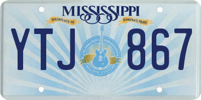 MS license plate YTJ867