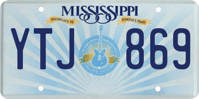 MS license plate YTJ869