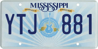 MS license plate YTJ881