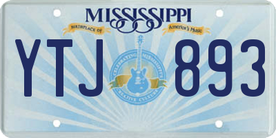 MS license plate YTJ893