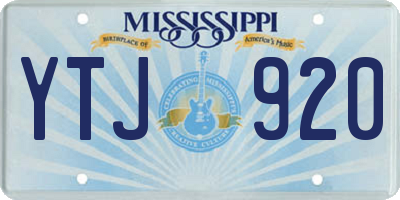 MS license plate YTJ920
