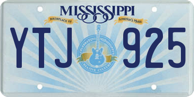 MS license plate YTJ925