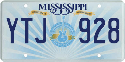 MS license plate YTJ928