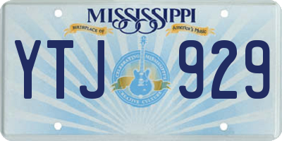 MS license plate YTJ929