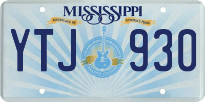 MS license plate YTJ930
