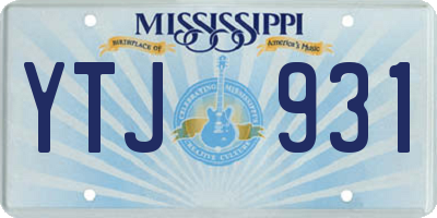 MS license plate YTJ931