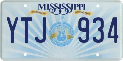 MS license plate YTJ934
