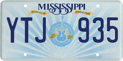 MS license plate YTJ935