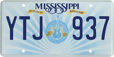 MS license plate YTJ937