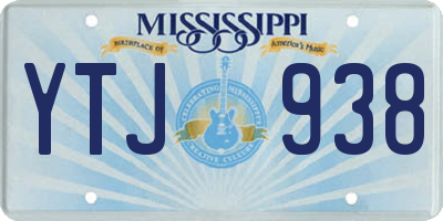 MS license plate YTJ938