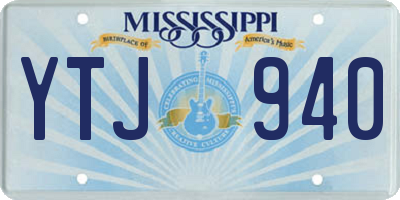 MS license plate YTJ940