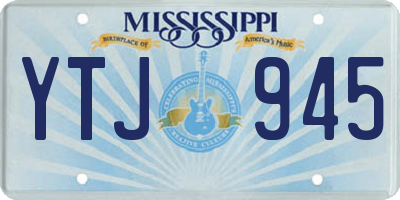 MS license plate YTJ945