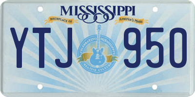 MS license plate YTJ950