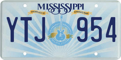 MS license plate YTJ954