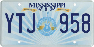 MS license plate YTJ958