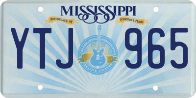 MS license plate YTJ965