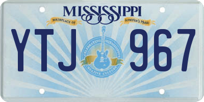 MS license plate YTJ967