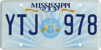 MS license plate YTJ978