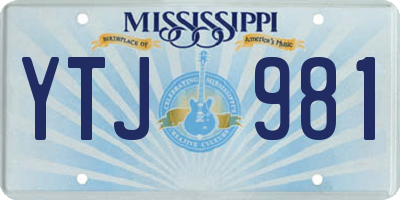 MS license plate YTJ981