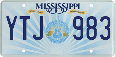 MS license plate YTJ983
