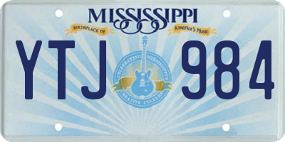 MS license plate YTJ984