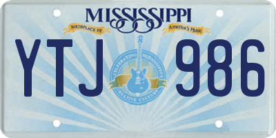 MS license plate YTJ986