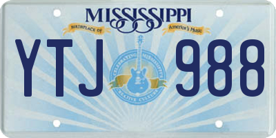 MS license plate YTJ988