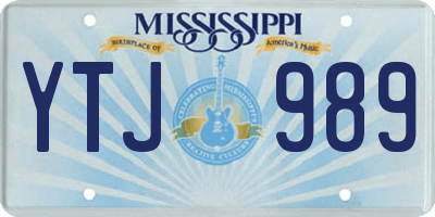 MS license plate YTJ989