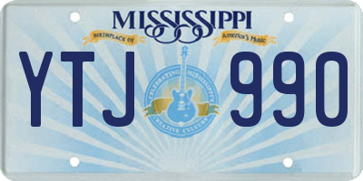 MS license plate YTJ990