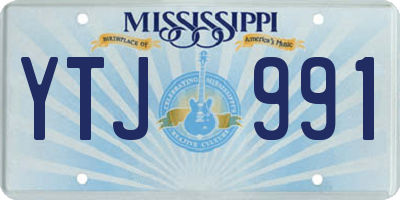MS license plate YTJ991