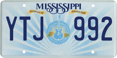 MS license plate YTJ992