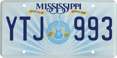 MS license plate YTJ993