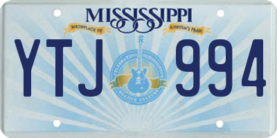MS license plate YTJ994