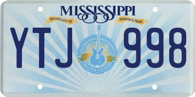 MS license plate YTJ998