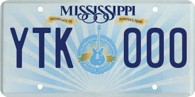 MS license plate YTK000