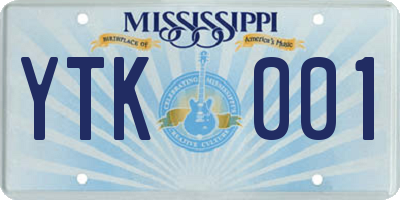 MS license plate YTK001