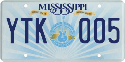 MS license plate YTK005