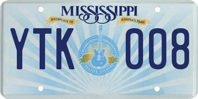 MS license plate YTK008