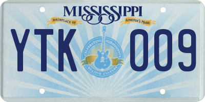 MS license plate YTK009
