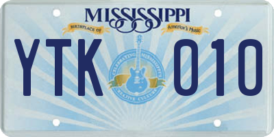 MS license plate YTK010