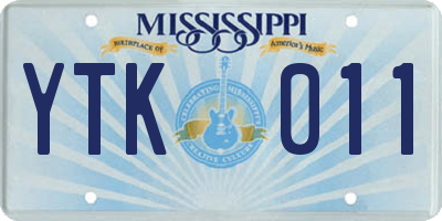 MS license plate YTK011