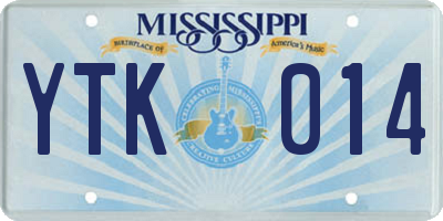 MS license plate YTK014