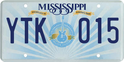 MS license plate YTK015