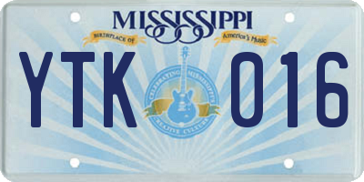 MS license plate YTK016